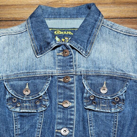 Star Jeans Denim Crop Jacket - Size Small - Picture 2 of 6